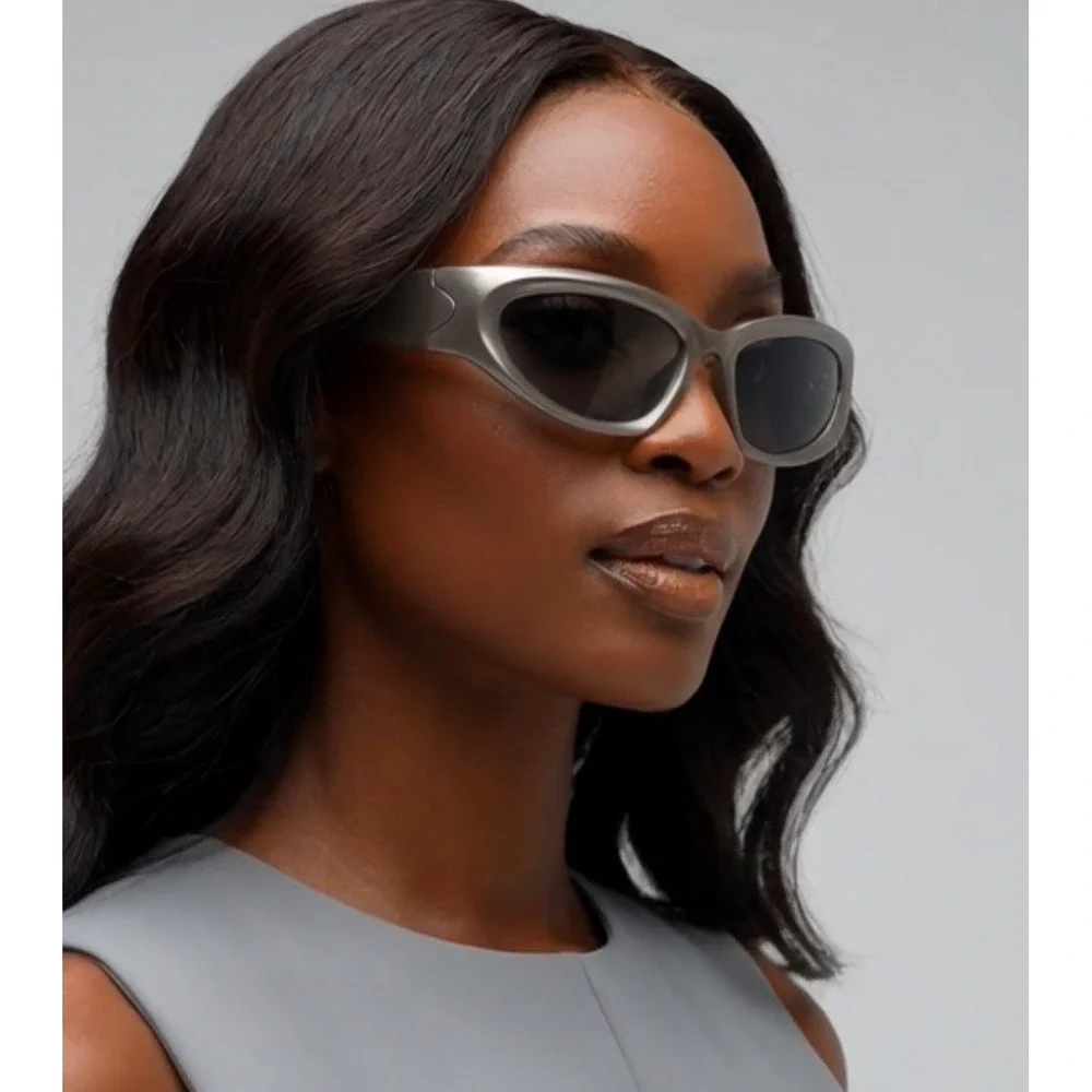 Sport Women Sunglasses Luxury Shield‎ Driving Golf Gray Frame Black Lens UV400